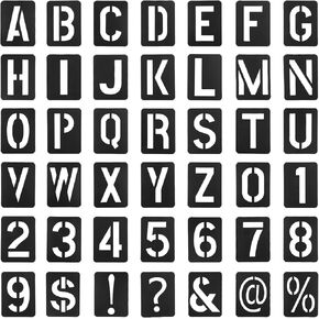 3 Inch Letter Stencils for Painting, 42 Pcs Alphabet Stencils, Paint Stencils, Letter Stencils for Crafts Reusable, Large Alphabet Letter Stencils for Wall Wood Sign DIY Art Craft