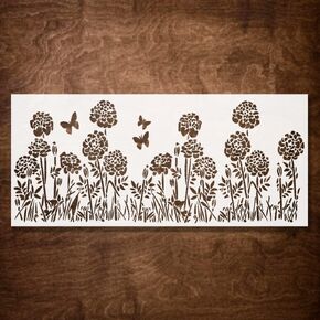 Large Hydrangea Stencil for Painting on Wood, Canvas, Paper, Fabric, Walls and Furniture - 16x12 Inches - Flower Stencil - Reusable DIY Art and Craft Stencils