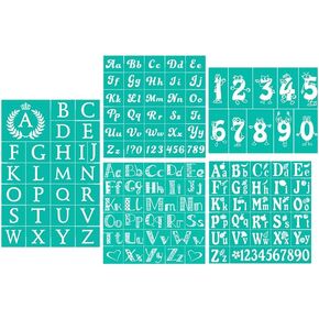 JAJADO Silk Screen Printing Stencil Letters Stencils and Numbers, Reusable Silk Screen Stencils Alphabet Craft Stencils Mesh Transfers Adhesive Stencil for Painting on Wood/Chalkboard/Wall/T-Shirt