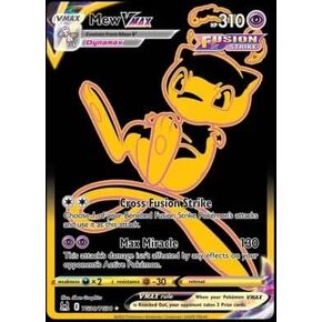 Pokemon - Mew VMax - TG30 - Trainer Gallery - Lost Origin - Full Art - Black & Gold Holo Foil Card