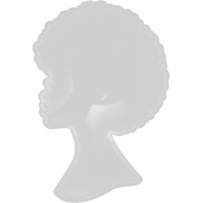 EXCEART Female Head Coaster Resin Mold Afro Women Head Tray Molds Epoxy Resin Casting Mould Irregular Coaster Cup Mat Trinket Tray Candle Soap Holder Resin Art Painting DIY Home Table Decor