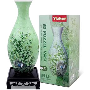 160-Piece 3D Puzzle Vase, Modern Flower Vase for Adults, DIY Vase Kit for Unique Home & Office Decor, Creative Gift for Mom, Women & Men, 4D Jigsaw Craft for Arts