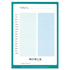 Dementia Daily Planner Pad A4 مع 50 صفحة من مخطط الإيدز للخرف لمرض التوحد ، والخرف ، وصعوبات التعلم ، وصعوبات التواصل ،، الأخضر