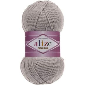 55% Cotton 45% Acrylic Alize Cotton Gold Yarn 1 Skein/Ball 100 gr 360 yds (200-Grey)