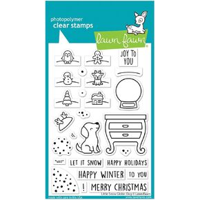 Lawn Fawn LF3270 Little Snow Globe: Dog 4X6 Clear Stamp Set