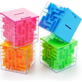 ZPISF 4 Pack Money Maze Puzzle Box, Perfect Money Holder Puzzle and Brain Teasers for Kids and Adults