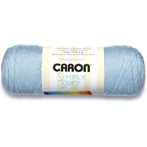 Caron Simply Soft Solids Yarn (4) Medium Gauge 100% Acrylic - 6 oz - Blue - Machine Wash & Dry (H970039712)