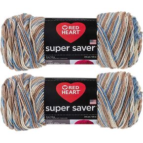 Bulk Buy: Red Heart Super Saver (2-Pack) (Mirage, 5 oz Each Skein)