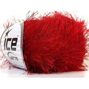 Absolutely Red Eyelash Yarn 50 Gram Ice 22762