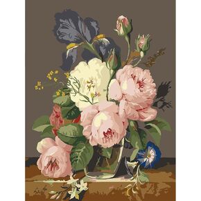 CNITUR Wildflower DIY Painting Kit on Canvas - Adults' Paint-by-Number Kits for Home Decor MT2693