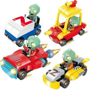 JHESAO Plants and Zombies Toys Zombies Assembly Action Figures PVZ Assemblable Toys Set 1 2 Series 4 Models Great Gifts for Kids and Fans,Birthday and Christmas Party New