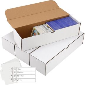 Card box 6 Pack-4800 Count,Trading card storage box with 20 Dividers&8 Labels,Card Organizer Corrugated Cardboard Storage,Card game storage for Baseball Cards,TCG/Magic/Mtg storage and Collection