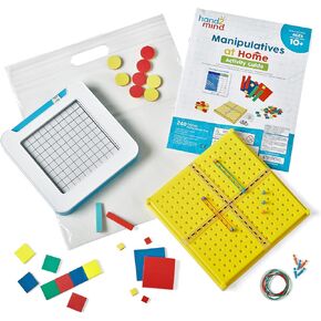 Hand2mind Take Home Math Manipulatists Kit for Kids Grade 6-8 ، مع بلاط الجبر ، والشبكة ، واثنين