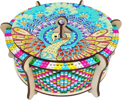 ATDMS Mandala Diamond Art Kits for Adult DIY 5D Diamond Art Wooden Box Full Drill Diamond Painting Kits Diamond Art Storage Box for Home Desktop Decor in Saudi Arabia