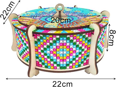 ATDMS Mandala Diamond Art Kits for Adult DIY 5D Diamond Art Wooden Box Full Drill Diamond Painting Kits Diamond Art Storage Box for Home Desktop Decor in Saudi Arabia