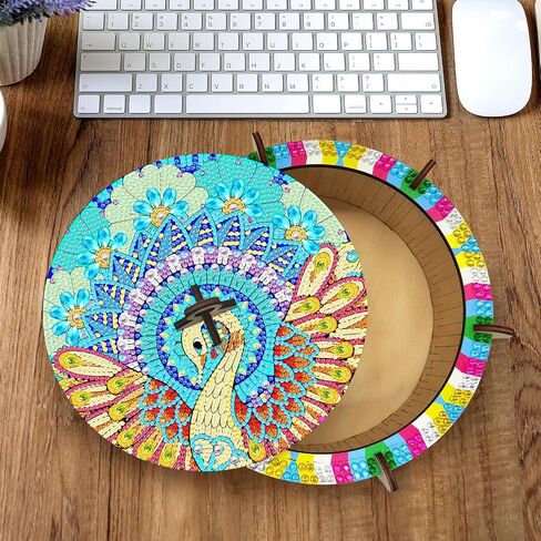 ATDMS Mandala Diamond Art Kits for Adult DIY 5D Diamond Art Wooden Box Full Drill Diamond Painting Kits Diamond Art Storage Box for Home Desktop Decor in Saudi Arabia
