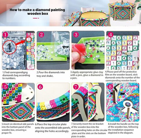 ATDMS Mandala Diamond Art Kits for Adult DIY 5D Diamond Art Wooden Box Full Drill Diamond Painting Kits Diamond Art Storage Box for Home Desktop Decor in Saudi Arabia