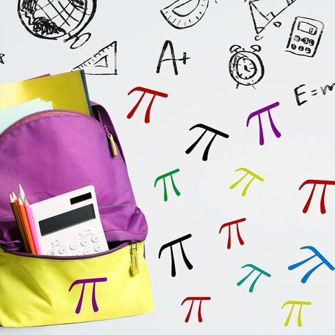 110 Pieces Pi Symbol Stickers Pi Vinyl Sticker Decoration for Pi Day Math Party Favors Classroom Wall Supply in Saudi Arabia