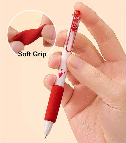 4 Pcs Gel Ink Pens Red Ink Retractable Pens Cute Love Heart Pen 0.5mm Writing Pen Office School Supplies for Girls Boys Women Men (4Pcs Red Ink) in Saudi Arabia
