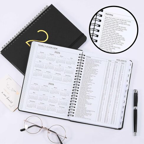 2025 Planner - 2025 Weekly Monthly Planner من يناير 2025 - ديسمبر 2025 ، مخطط التقويم 2025 مع علامات التبويب ، الجيب الداخلي ، 6.4 'x 8.5' ' in Kuwait