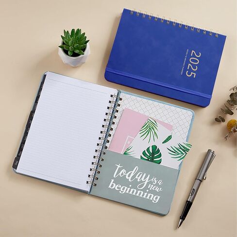 2024 Planner,Weekly and Monthly Academic Planner 2024, 6.4"x8.5",Daily Planner Calendar Planner, Premium Thick Pages,Twin-Wire Binding,Coated Tabs,Pocket Folder,Faux Leather Cover Yearly Agenda(Brown) in Saudi Arabia