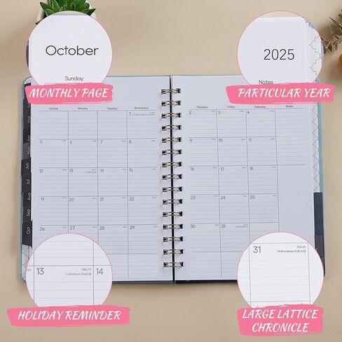 2024 Planner,Weekly and Monthly Academic Planner 2024, 6.4"x8.5",Daily Planner Calendar Planner, Premium Thick Pages,Twin-Wire Binding,Coated Tabs,Pocket Folder,Faux Leather Cover Yearly Agenda(Brown) in Saudi Arabia