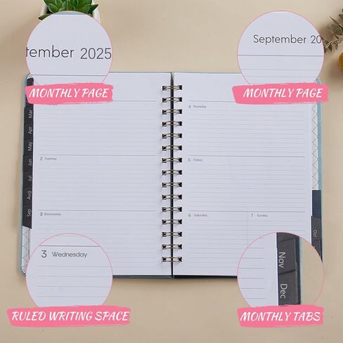 2024 Planner,Weekly and Monthly Academic Planner 2024, 6.4"x8.5",Daily Planner Calendar Planner, Premium Thick Pages,Twin-Wire Binding,Coated Tabs,Pocket Folder,Faux Leather Cover Yearly Agenda(Brown) in Saudi Arabia