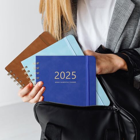 2024 Planner,Weekly and Monthly Academic Planner 2024, 6.4"x8.5",Daily Planner Calendar Planner, Premium Thick Pages,Twin-Wire Binding,Coated Tabs,Pocket Folder,Faux Leather Cover Yearly Agenda(Brown) in Saudi Arabia