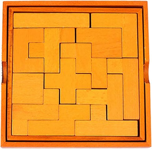 Wooden Puzzle Pattern Blocks Brain Teasers Game 3D Russian Building Toy Geometric Wood Tangram Shape Jigsaw Puzzles Montessori STEM Educational Toys Gift for Kids Adults (Multicolor) in Saudi Arabia