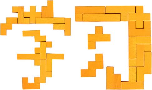 Wooden Puzzle Pattern Blocks Brain Teasers Game 3D Russian Building Toy Geometric Wood Tangram Shape Jigsaw Puzzles Montessori STEM Educational Toys Gift for Kids Adults (Multicolor) in Saudi Arabia