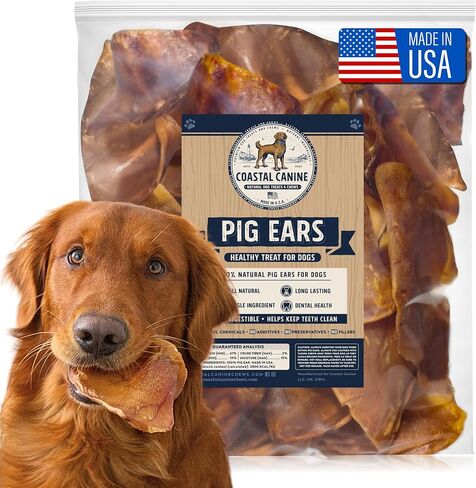 Pig Ears for Dogs Made in USA (30 Pack) Pork Ear Dog Chews Long Lasting | Natural Pigs Ears Dog Treats for Aggressive Chewers | Great for Small & Large Dogs | No Rawhide, Additives or Preservatives in Saudi Arabia