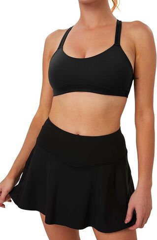 MEIVSO Women’s Double Strap Seamless Sports Bras Cross Back for Yoga Tennis Workout in Kuwait