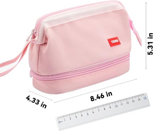 Pencil Case - 2-Layer Large Capacity Pencil Pouch with Sturdy Zipper, Big Aesthetic Stationery Pen Pouch with Handle, College Pencil Storage Box Organizer Makeup Bag for Women & Men(Black) in Saudi Arabia