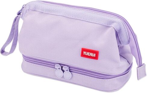 Pencil Case - 2-Layer Large Capacity Pencil Pouch with Sturdy Zipper, Big Aesthetic Stationery Pen Pouch with Handle, College Pencil Storage Box Organizer Makeup Bag for Women & Men(Black) in Saudi Arabia