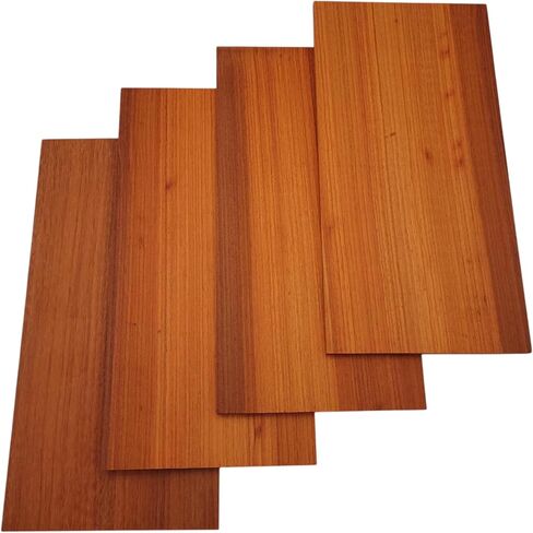Padauk Wood 4 Pack Hardwood Project Board Blanks ، 12 × 6 × 1/4 بوصات ، ألواح الخشب غير المكتملة لحرف DIY ، نحت ، نقش بالليزر أو منشار التمرير - الخشب الرقيق الغريب in Kuwait
