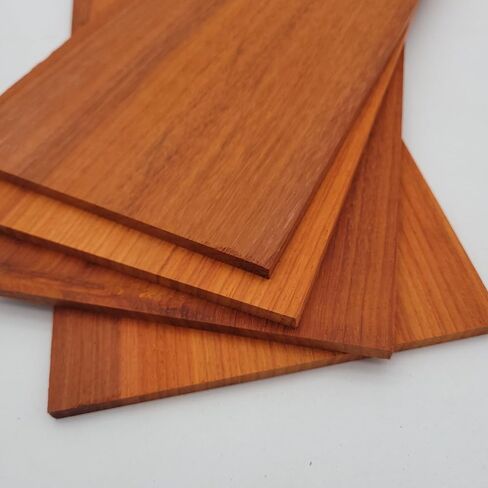 Padauk Wood 4 Pack Hardwood Project Board Blanks ، 12 × 6 × 1/4 بوصات ، ألواح الخشب غير المكتملة لحرف DIY ، نحت ، نقش بالليزر أو منشار التمرير - الخشب الرقيق الغريب in Kuwait