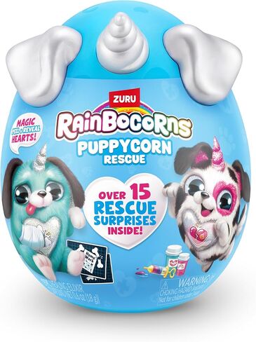 Rainbocorns Sequin Surprise Series 5 Puppycorn Rescue (سجق نادر) من ZURU، حيوانات محشوة قطيفة قابلة للتجميع، بيضة مفاجأة، ملصقات، سلايم حقنة، للأعمار من 3 سنوات فما فوق للفتيات والأطفال in Kuwait