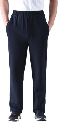 Zoulee Men's Casual Cotton Jogger Sweatpants Zipper Front Pants in Kuwait