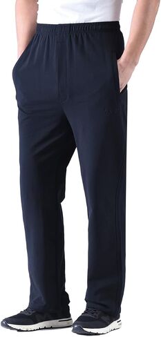 Zoulee Men's Casual Cotton Jogger Sweatpants Zipper Front Pants in Kuwait
