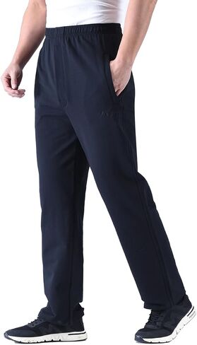Zoulee Men's Casual Cotton Jogger Sweatpants Zipper Front Pants in Kuwait