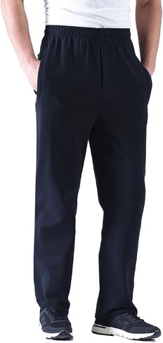 Zoulee Men's Casual Cotton Jogger Sweatpants Zipper Front Pants in Kuwait