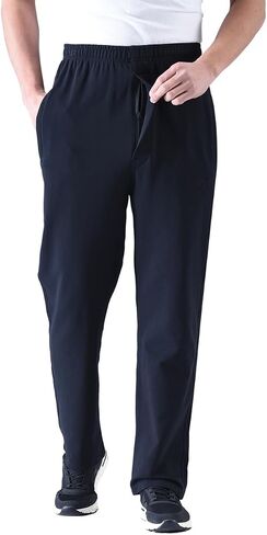 Zoulee Men's Casual Cotton Jogger Sweatpants Zipper Front Pants in Kuwait