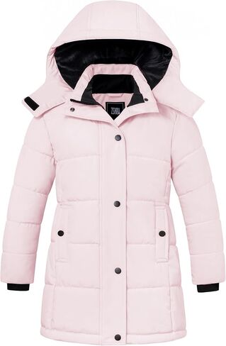 ZSHOW Girl's Winter Coats Hooded Outerwear Puffer Jacket Waterproof Warm Long Parka in Kuwait