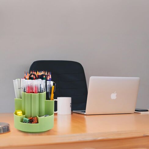 Rotating 360 Degree Pen Pencil Holder Desk-Organiser with 10 Compartments for Multifunctional Pen Pots Makeup Brushes Holder Desktop Stationary Storage for Home Office Supplies Desk Tidy in Saudi Arabia