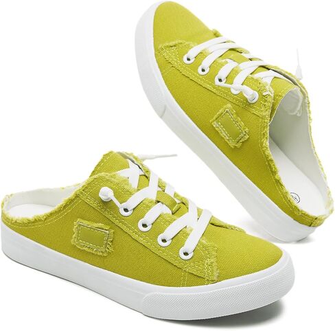 BENPAO Women's Slip on Sneakers Canvas Slip ons Shoes Fashion Comfortable Mules Womens Non Slip Loafers Casual Backless Shoes in Kuwait