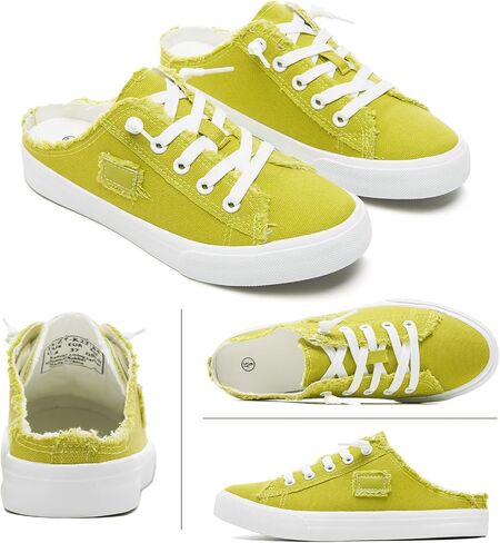 BENPAO Women's Slip on Sneakers Canvas Slip ons Shoes Fashion Comfortable Mules Womens Non Slip Loafers Casual Backless Shoes in Kuwait