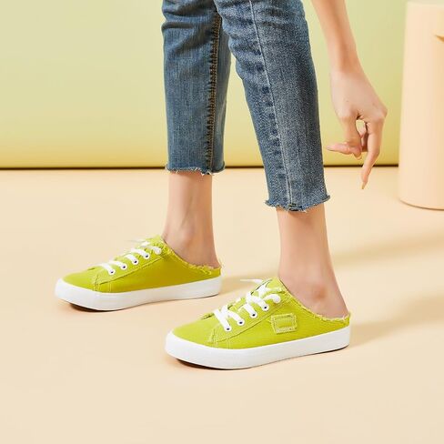 BENPAO Women's Slip on Sneakers Canvas Slip ons Shoes Fashion Comfortable Mules Womens Non Slip Loafers Casual Backless Shoes in Kuwait