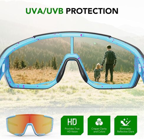 Polarized Sports Sunglasses for Men Women Youth Baseball Cycling Running Biking Fishing Glasses Black in Saudi Arabia