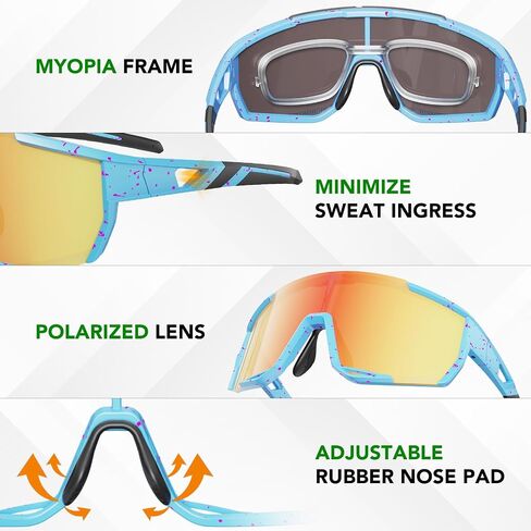 Polarized Sports Sunglasses for Men Women Youth Baseball Cycling Running Biking Fishing Glasses Black in Saudi Arabia