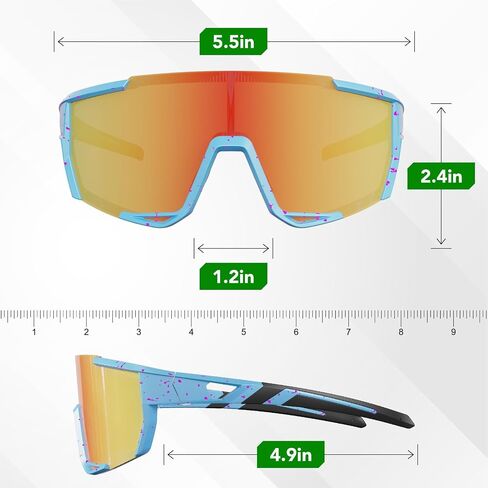 Polarized Sports Sunglasses for Men Women Youth Baseball Cycling Running Biking Fishing Glasses Black in Saudi Arabia